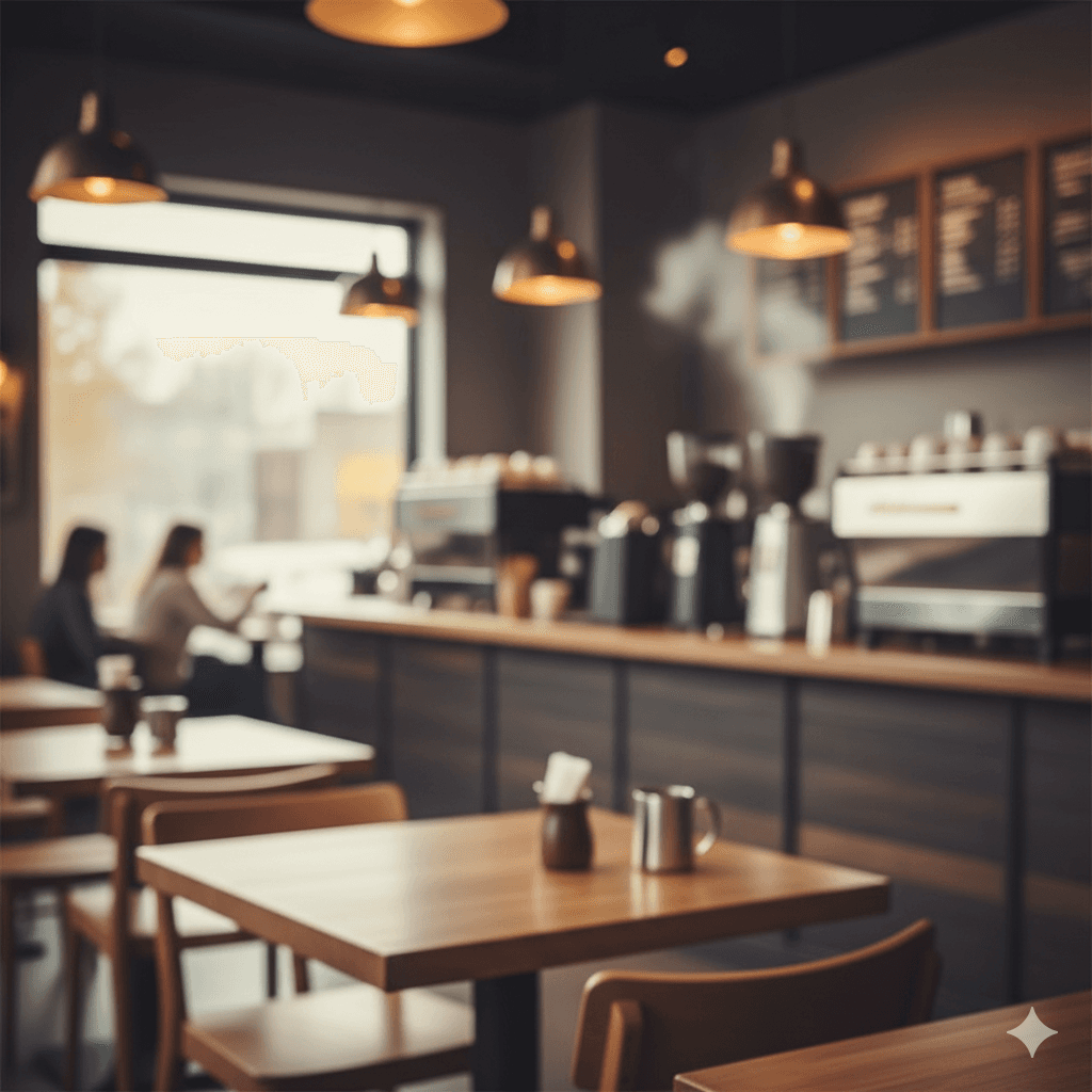 Modern coffee shop for approachable portraits