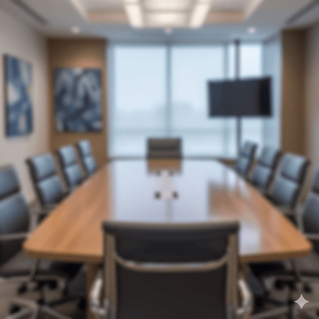 Professional meeting room setting